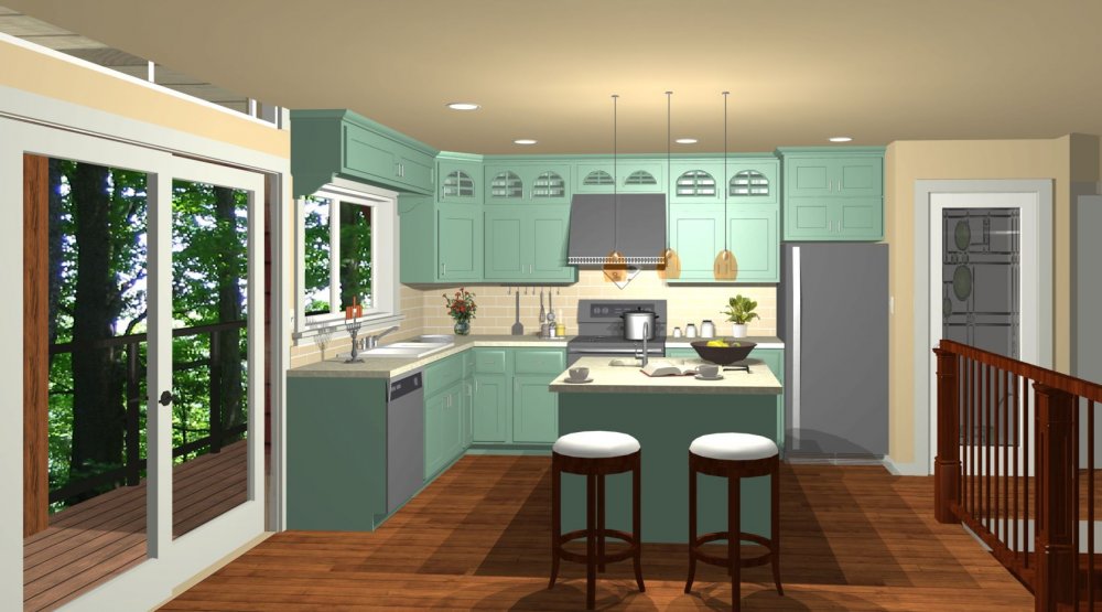 House Plan E1182-10 Interior Kitchen 3D Area