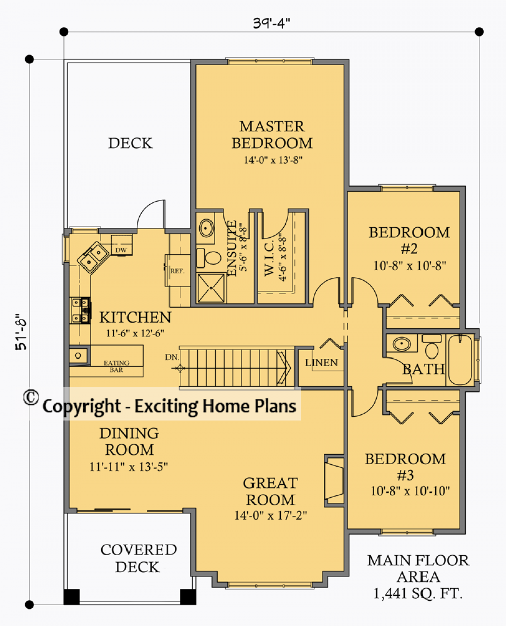 House Plan E1035-10  Main Floor Plan