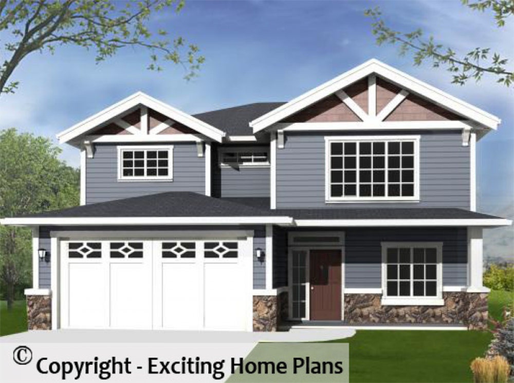 House Plan E1023-10 Exterior 3D View