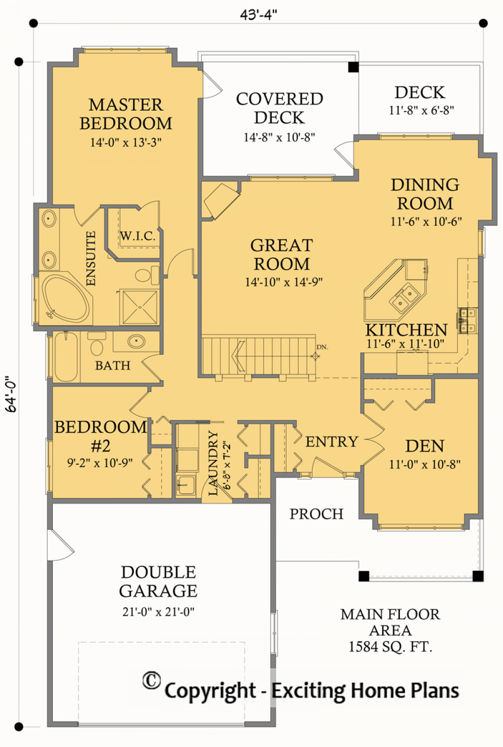 House Plan E1004-10 Main Floor Plan