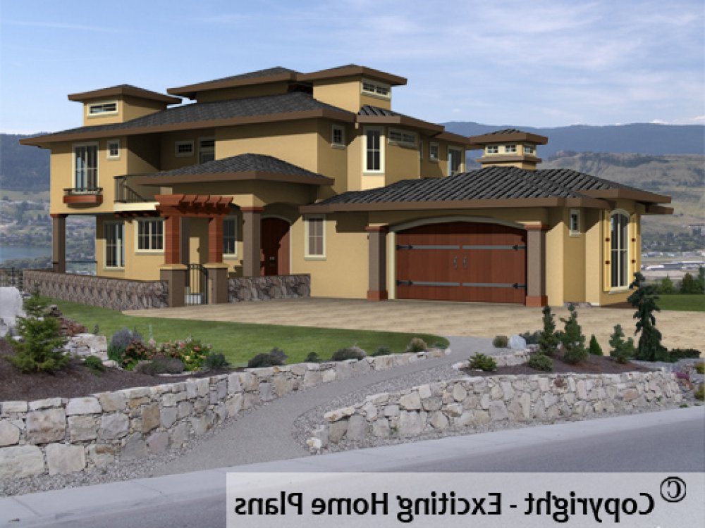 House Plan E1274-10 Exterior 3D View REVERSE