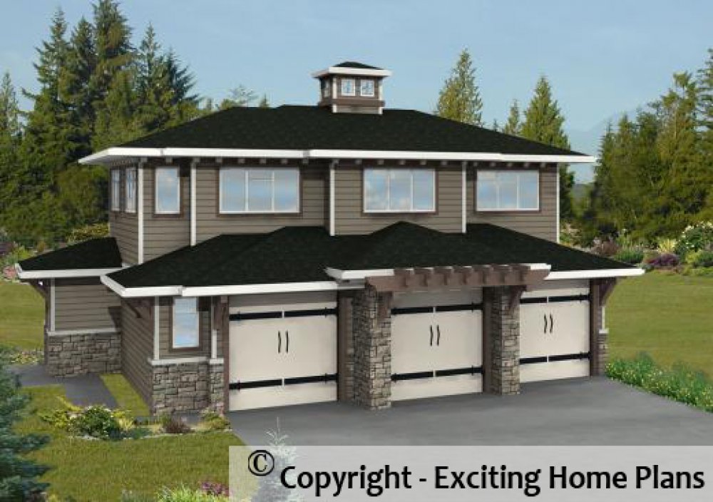 House Plan E1115-10 Exterior 3D View