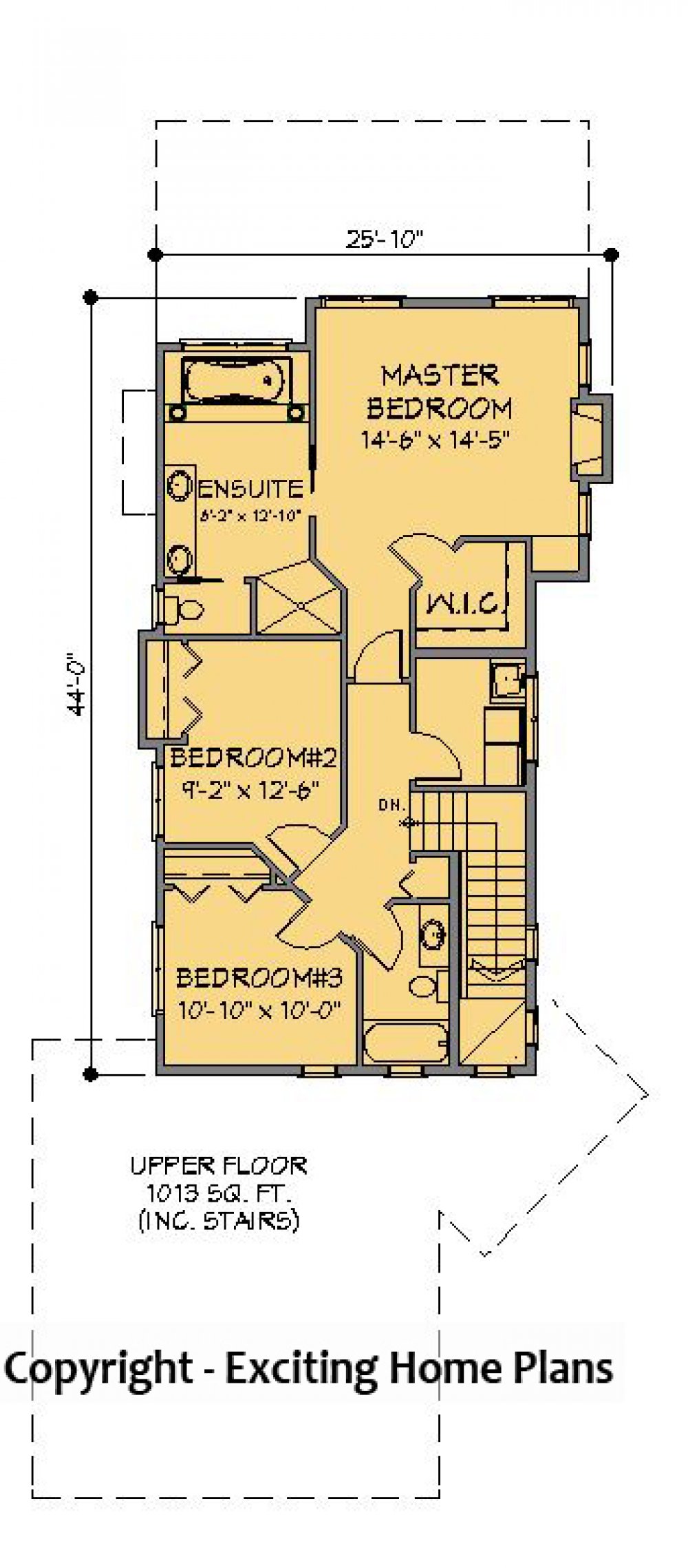House Plan E1291-10 Upper Floor Plan