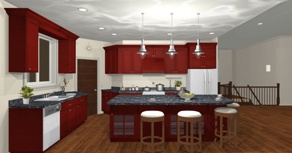 House Plan E1519-10 Interior Kitchen 3D Area