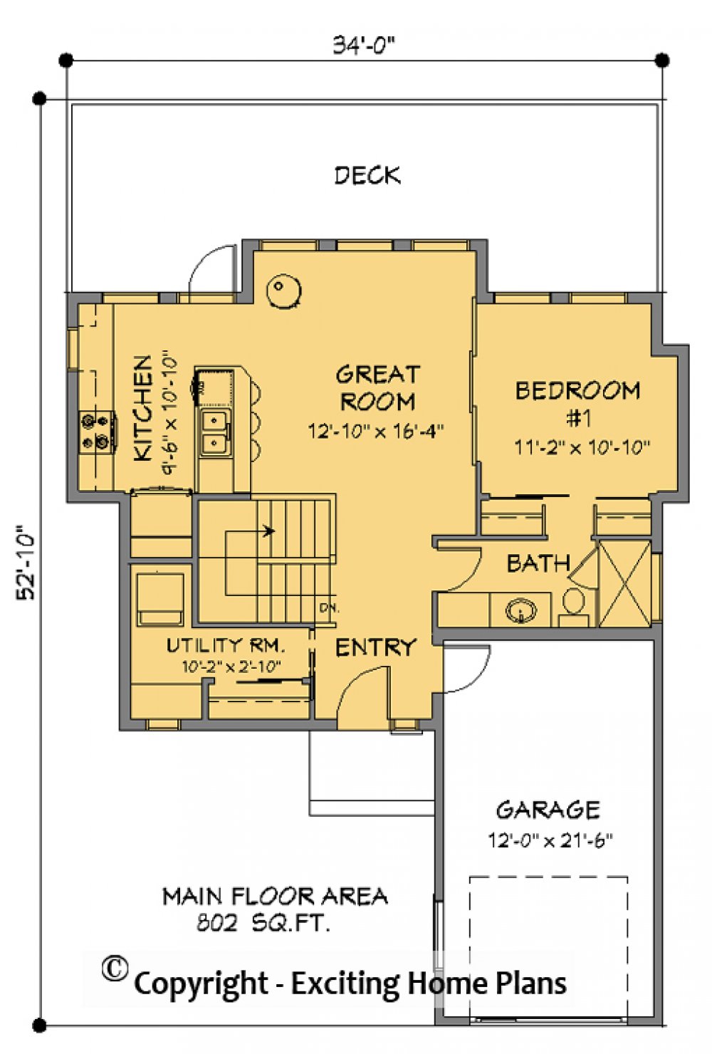 House Plan 1720-10 Main Floor Plan