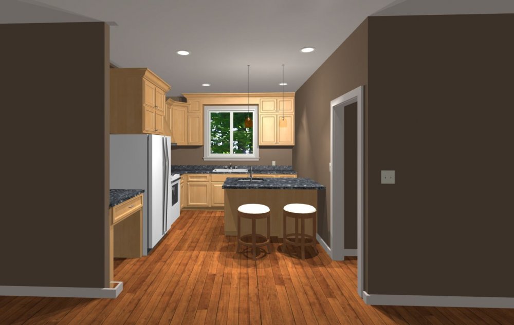 House Plan E1485-10 Interior Kitchen 3D Area
