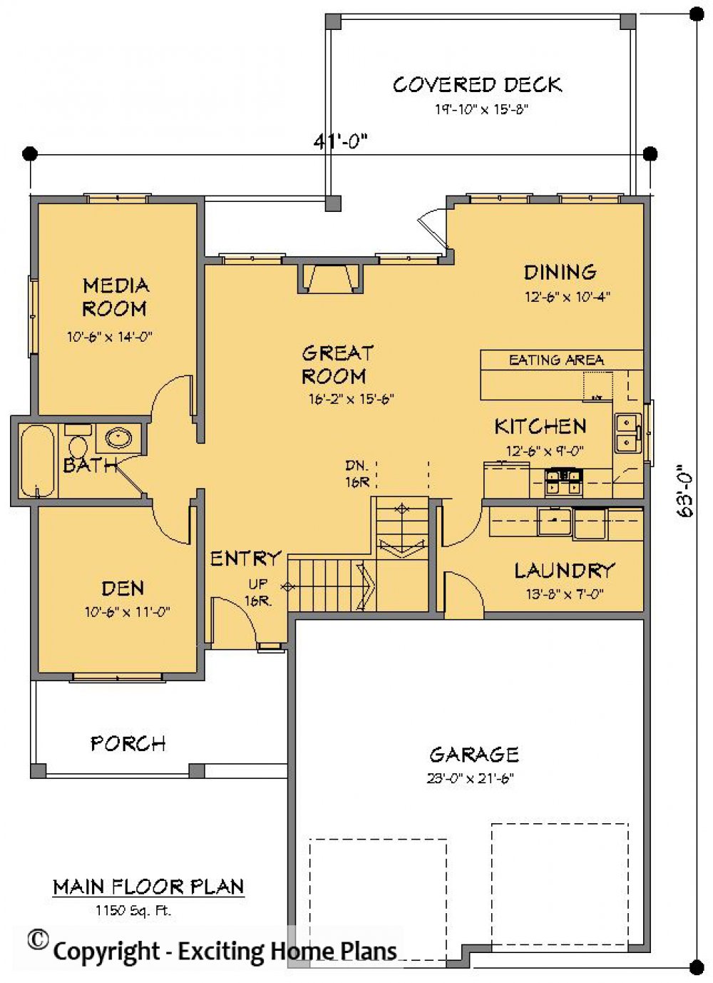 House Plan E1457-10  Main Floor Plan