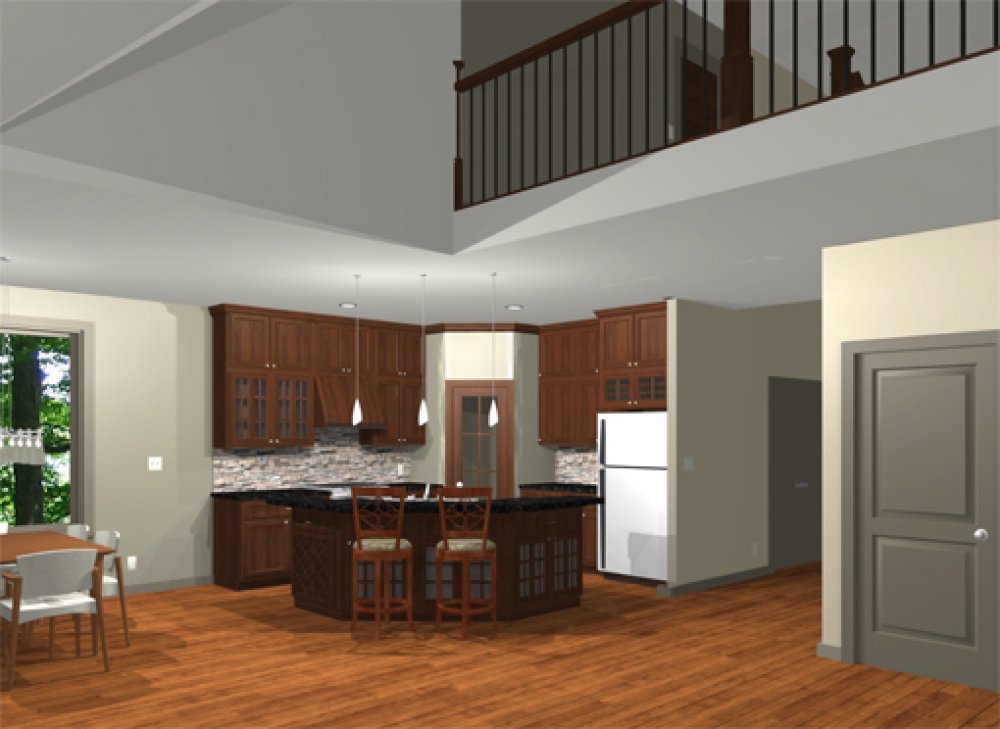House Plan E1196-10 Interior Kitchen 3D Area