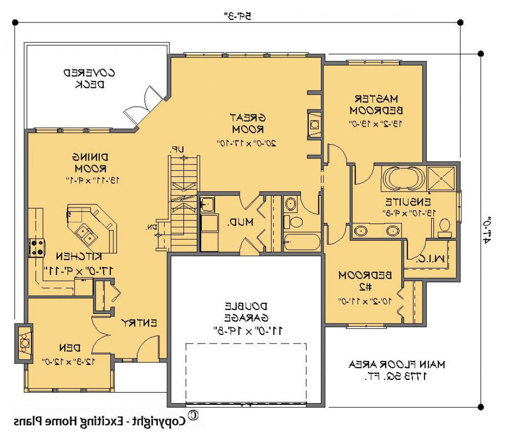 House Plan E1311-10 Main Floor Plan REVERSE