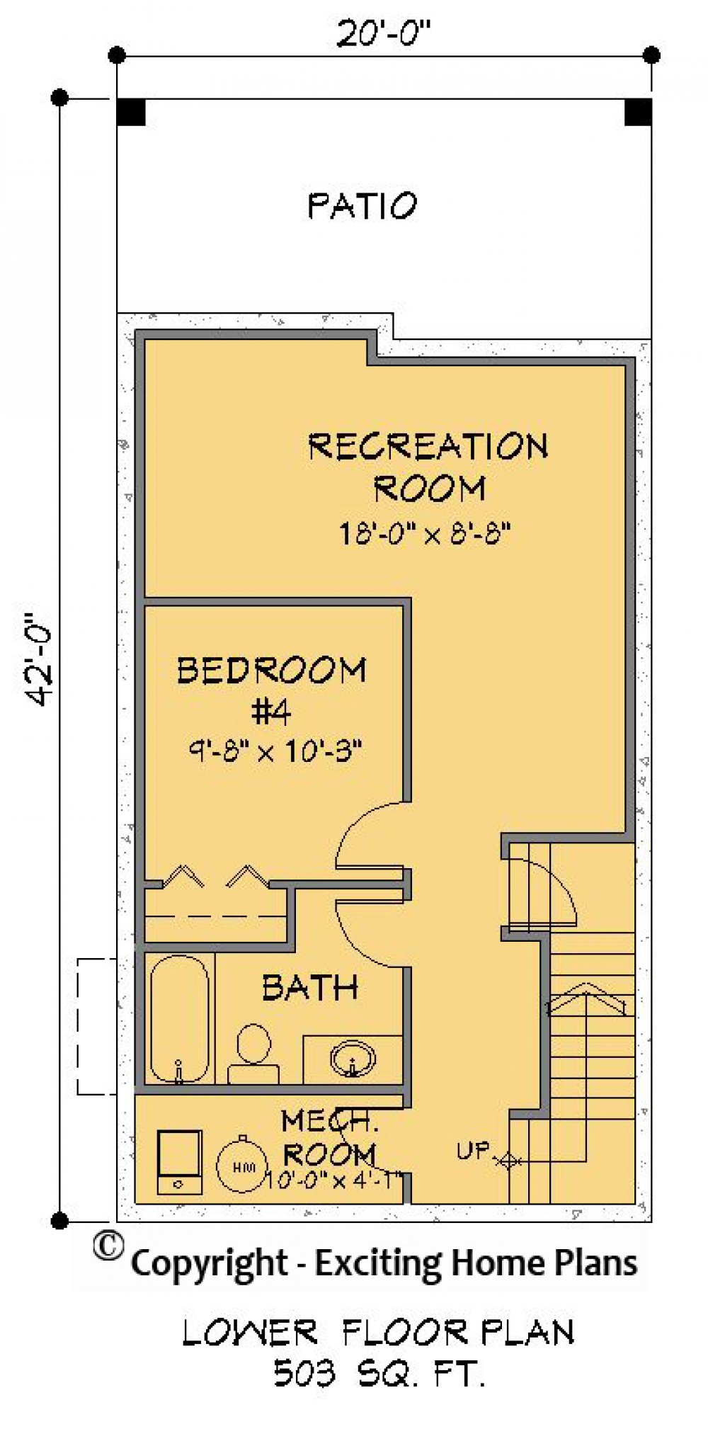 House Plan E1269-10 Lower Floor Plan