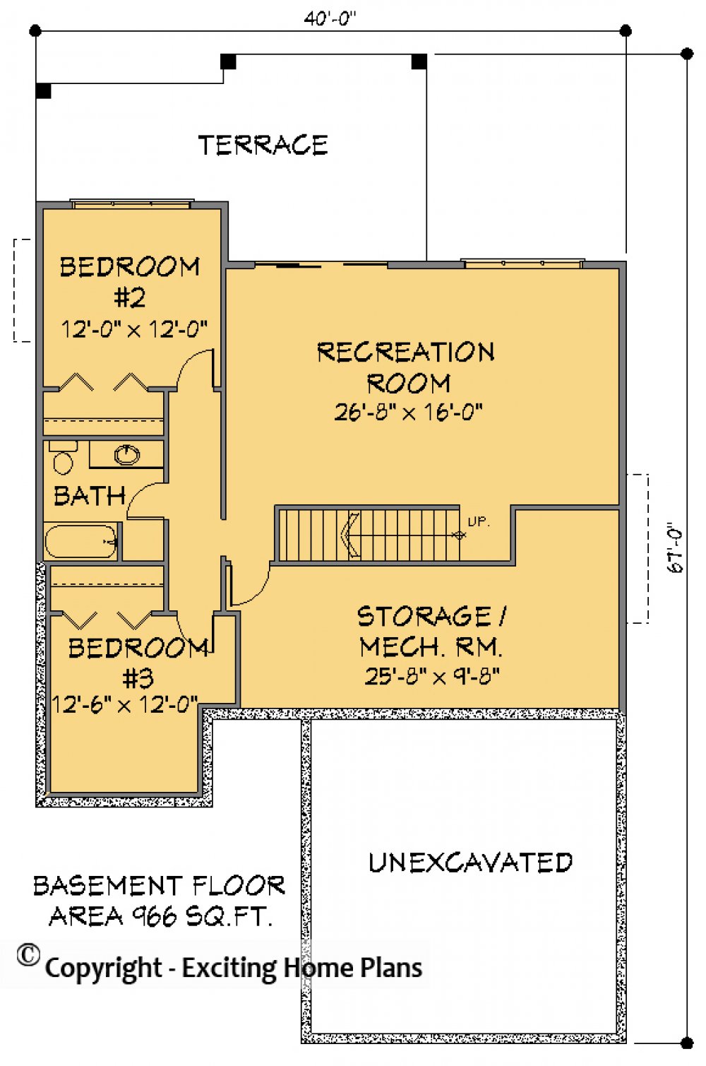 House Plan E1583-10 Lower Floor Plan