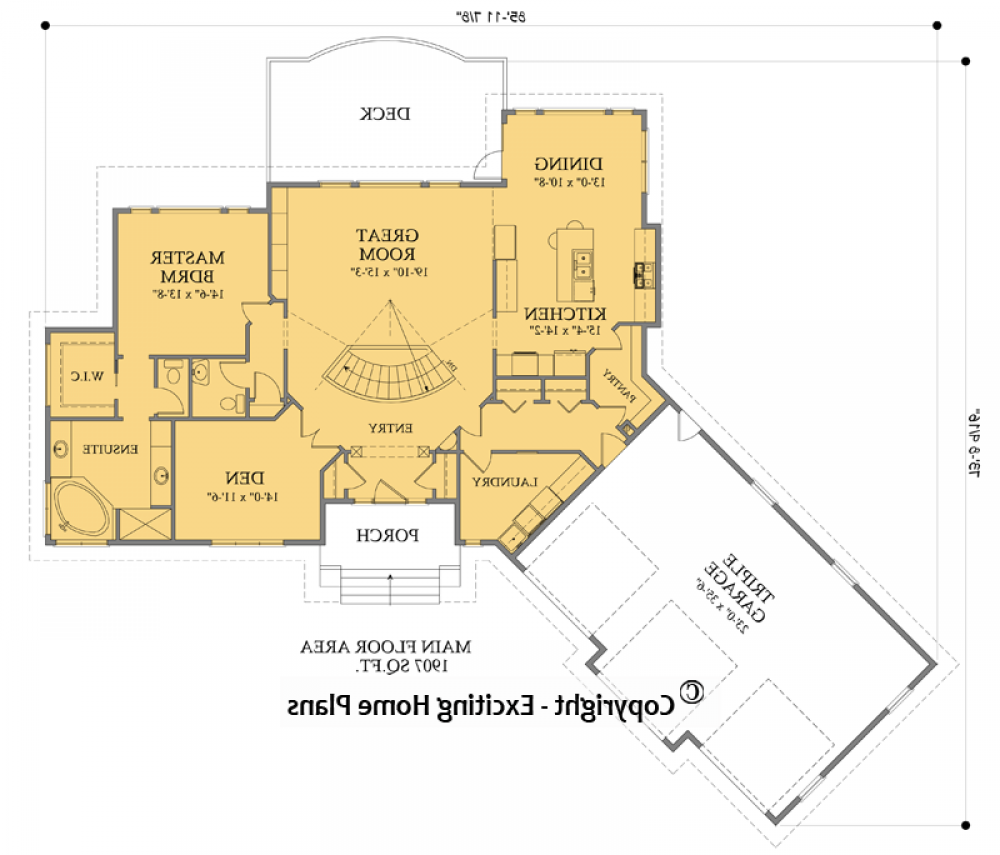 House Plan E1704-10 Main Floor Plan REVERSE