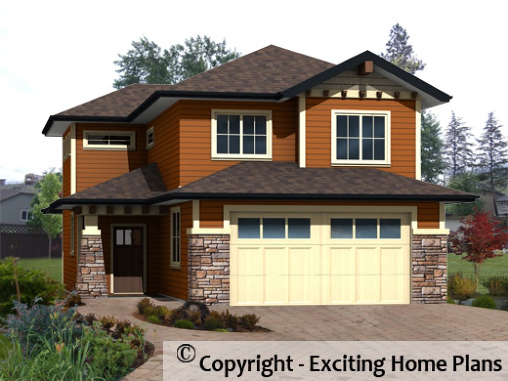 House Plan E1369-10 Exterior 3D View