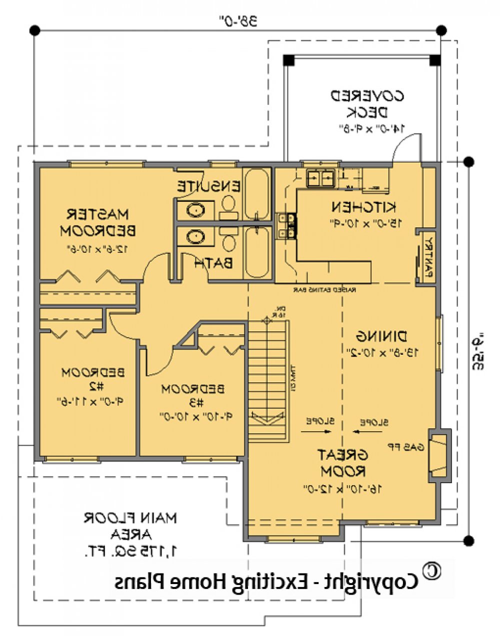 House Plan E1138-11 Main Floor Plan REVERSE