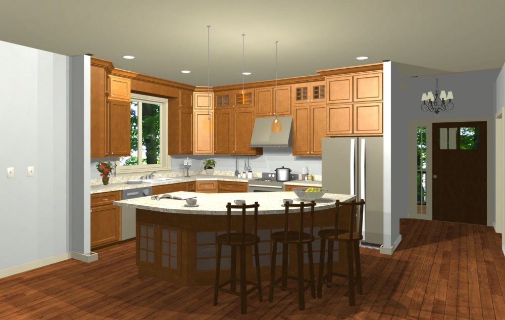 House Plan E1281-10 Interior Kitchen 3D Area