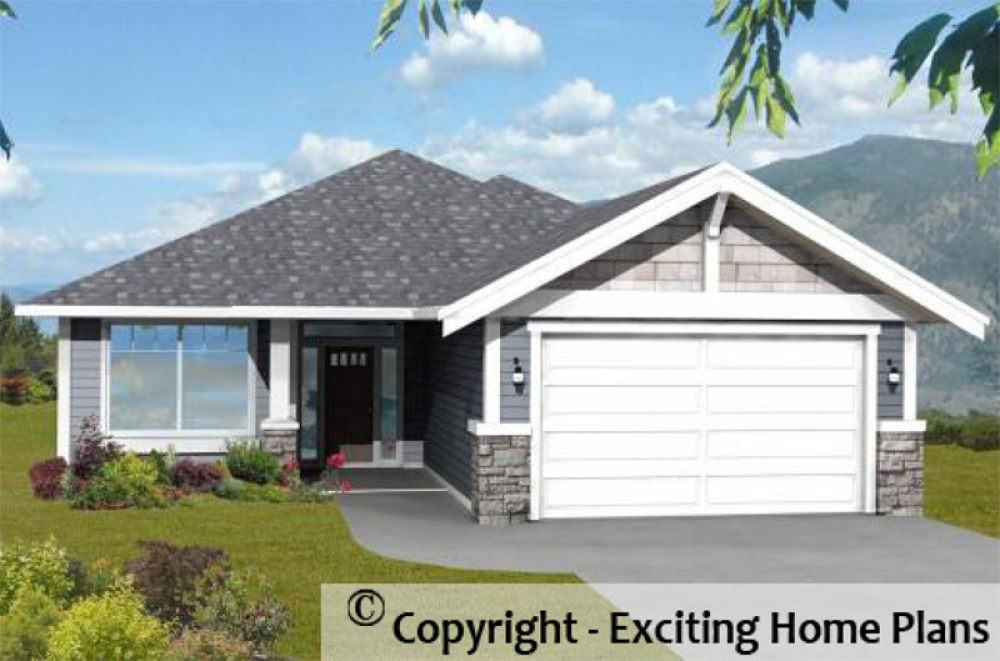House Plan E1055-10 Exterior 3D View