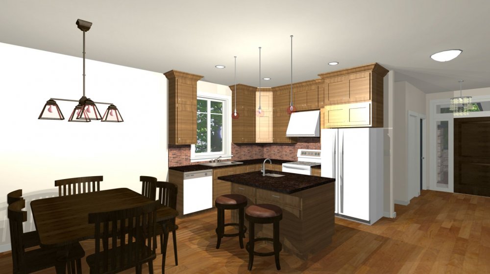House Plan E1136-10 Interior Kitchen 3D Area