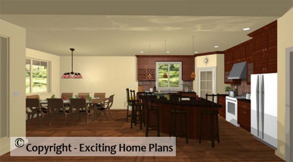 House Plan E1078-10 Interior Kitchen 3D Area