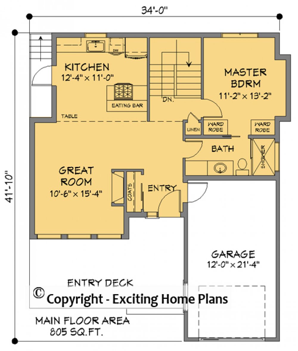 House Plan E1721-10  Main Floor Plan