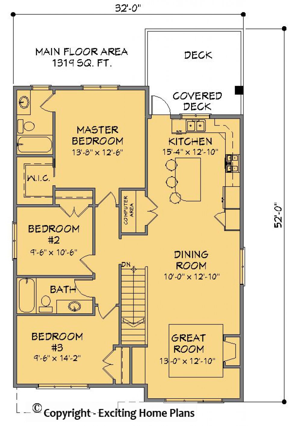 House Plan E1357-10 Main Floor Plan