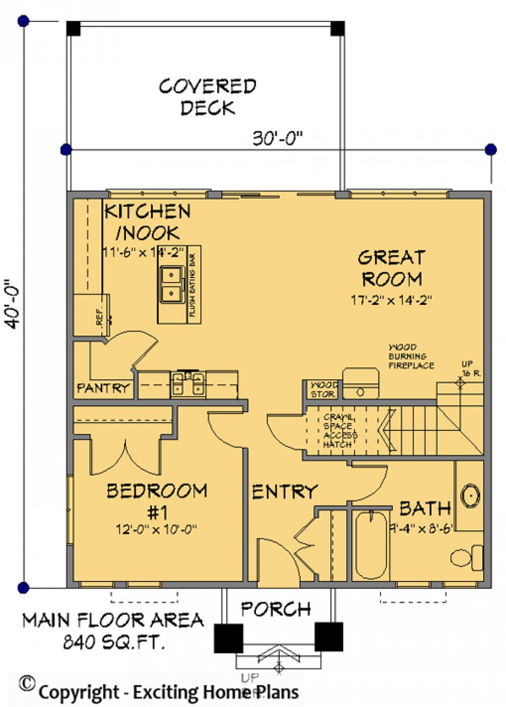 House Plan E1113-10 Main Floor Plan