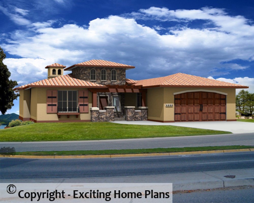 House Plan E1415-10 Front 3D View