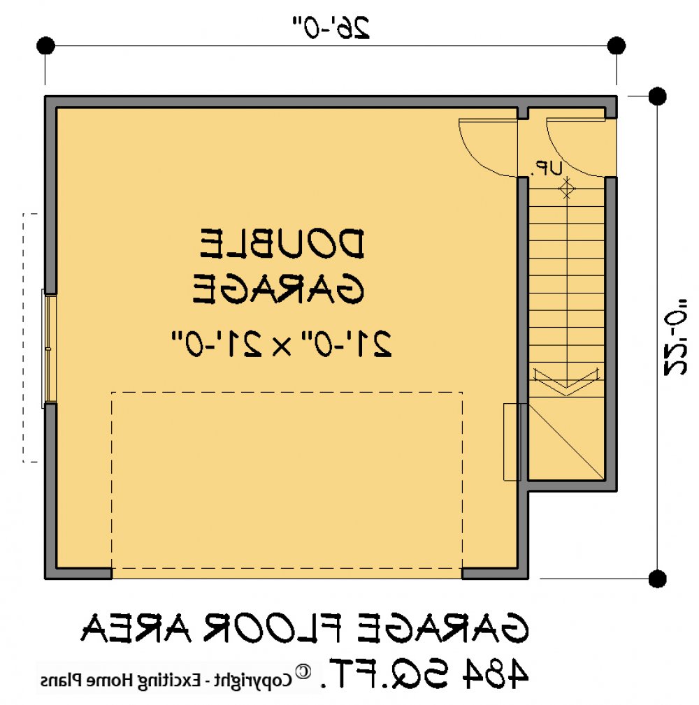 House Plan E1185-10 Lower Floor Plan REVERSE