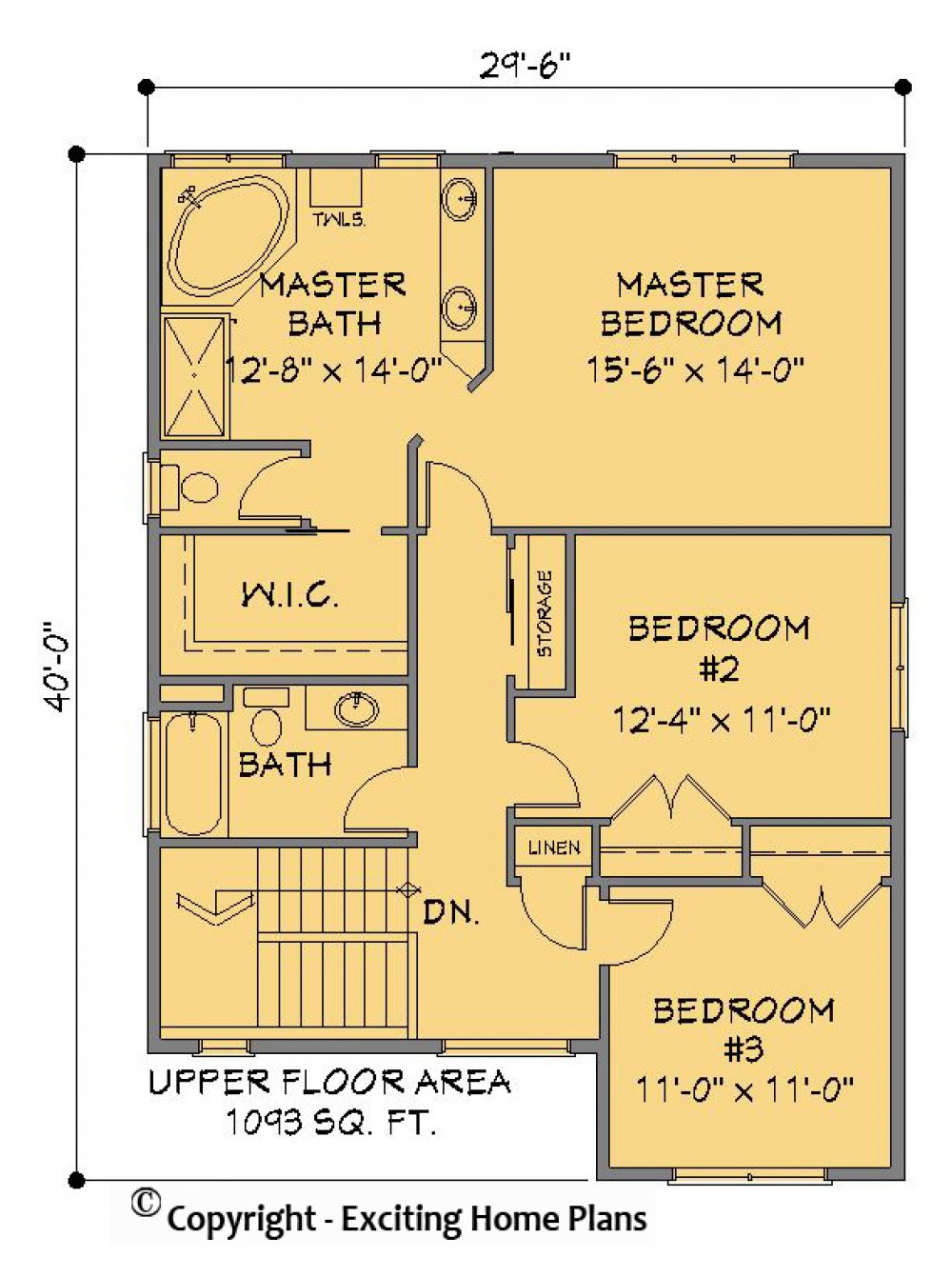 House Plan E1272-10 Upper Floor Plan
