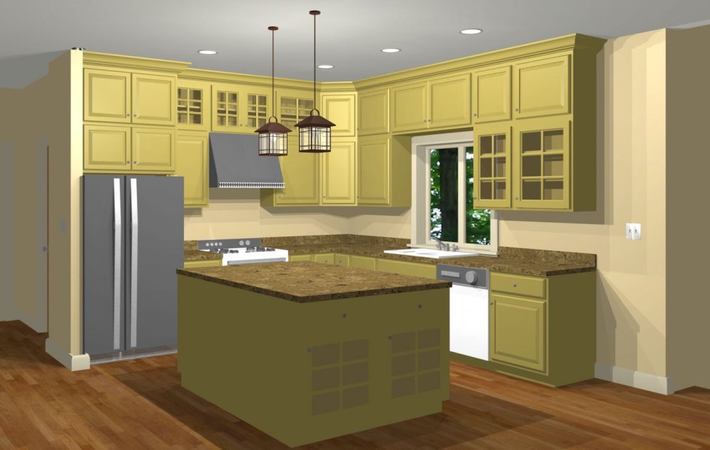 House Plan E1283-10 Interior Kitchen 3D Area