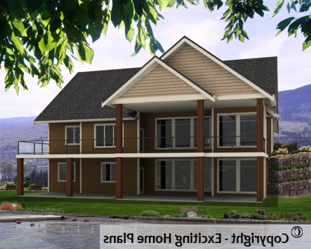 House Plan E1588-10 REAR 3D View REVERSE