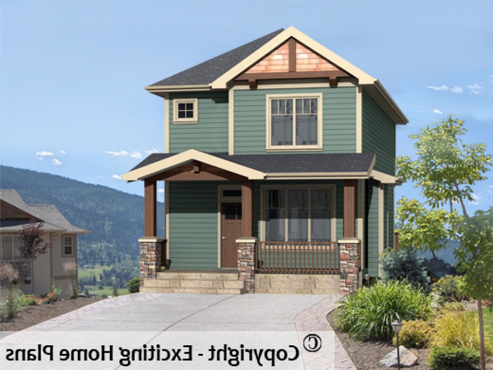 House Plan E1269-10 Exterior 3D View REVERSE