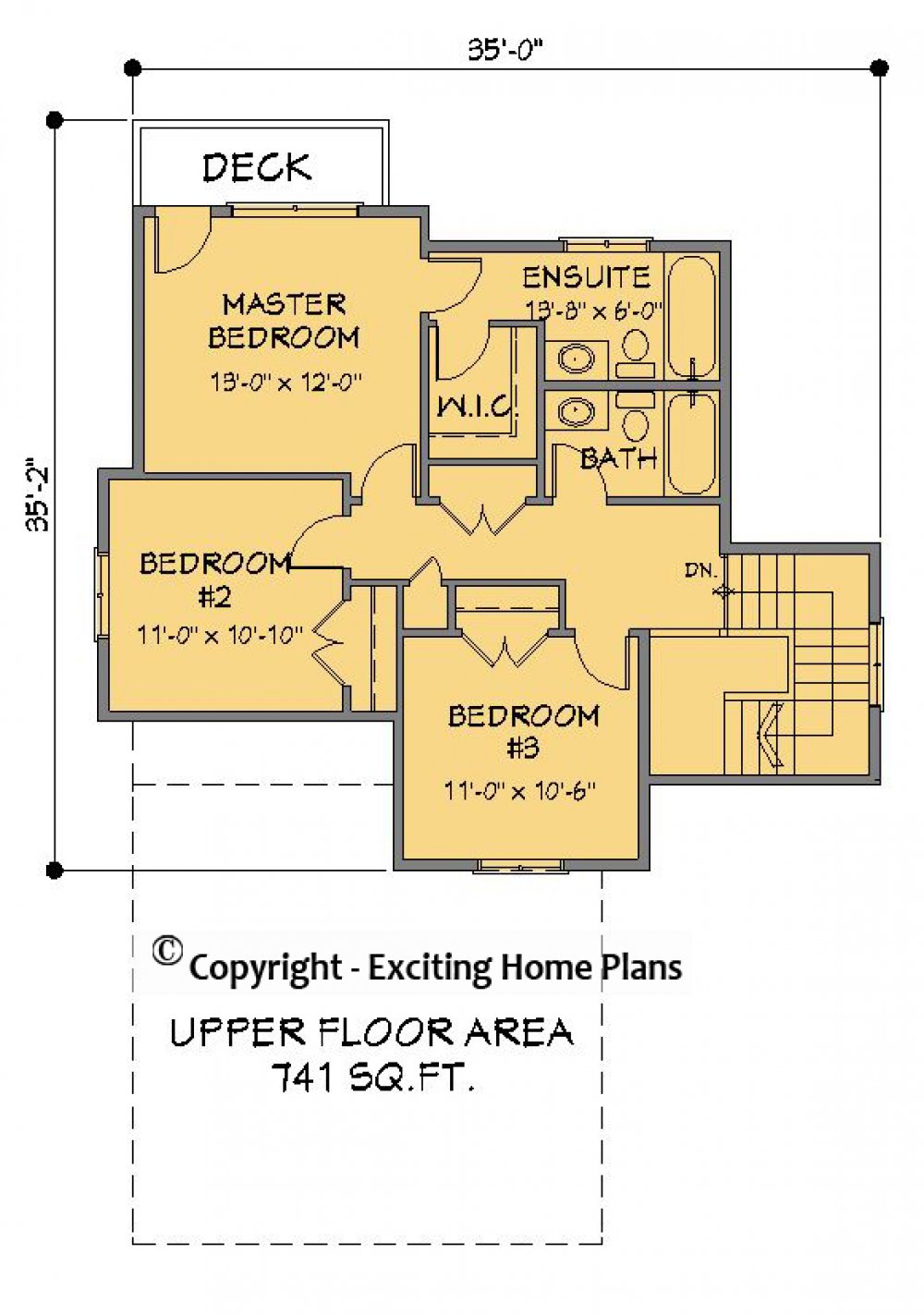 House Plan E1495-10 Upper Floor Plan