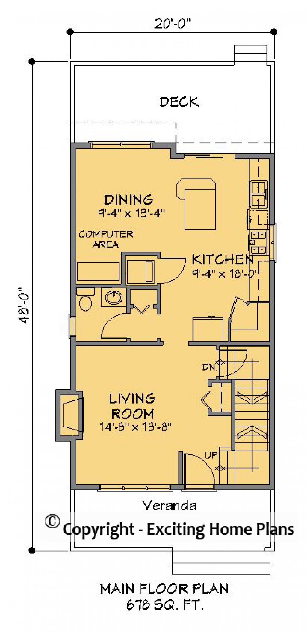 House Plan E1269-10 Main Floor Plan