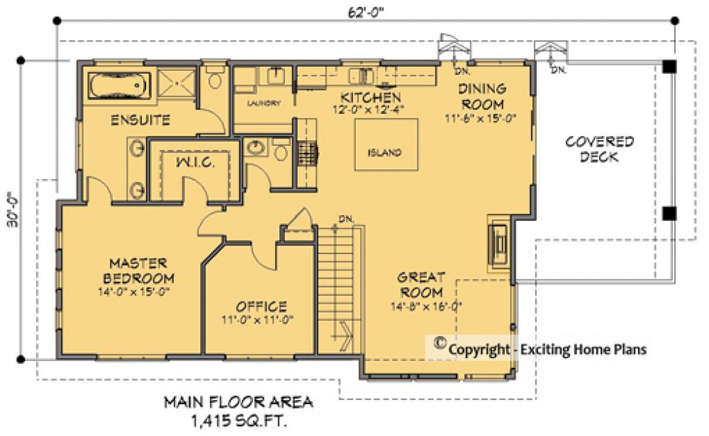 House Plan E1167-10 Main Floor Plan