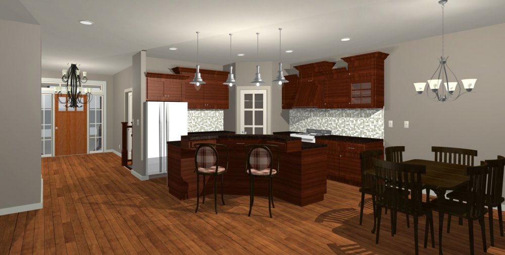 House Plan E1592-10 Interior Kitchen 3D Area