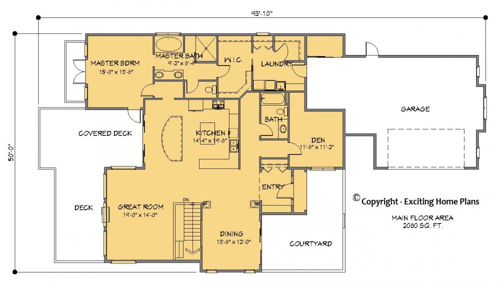 House Plan E1401-10 Main Floor Plan