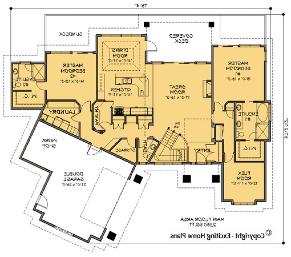 House Plan E1092-10 Main Floor Plan REVERSE