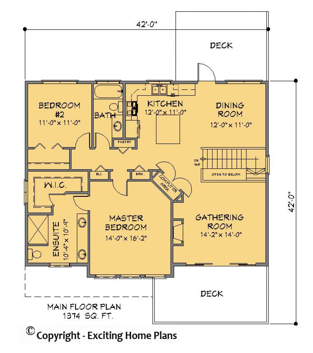 House Plan E1208-10 Main Floor Plan