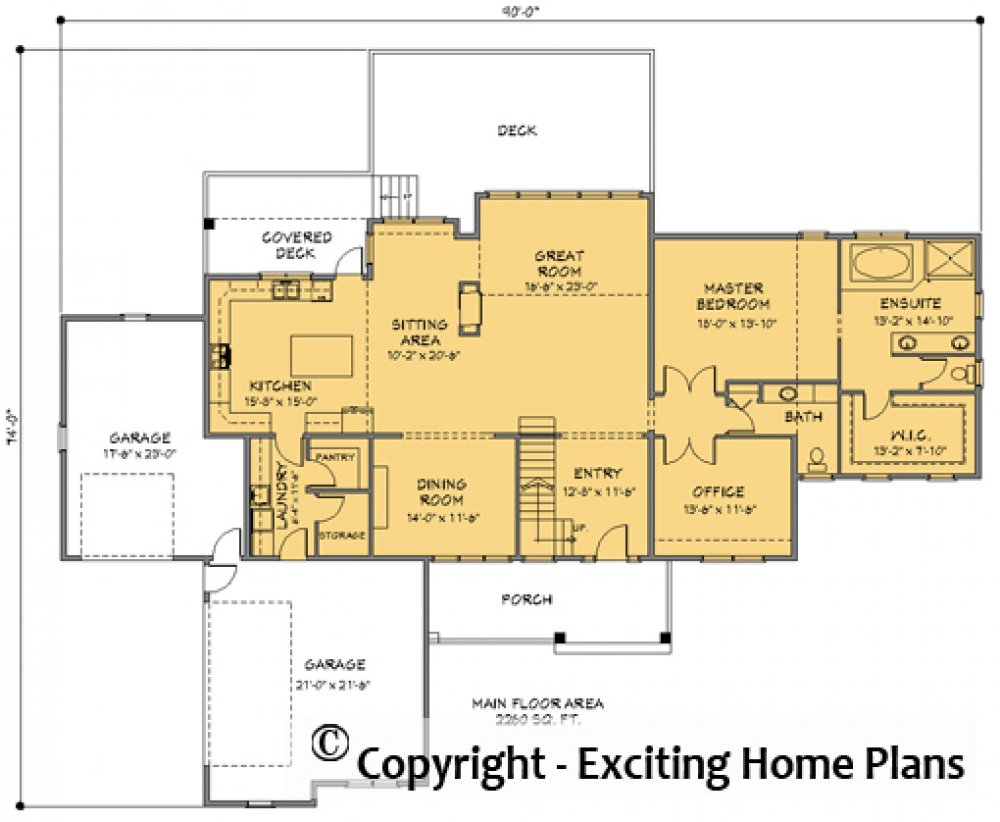 House Plan E1500-10 Main Floor Plan