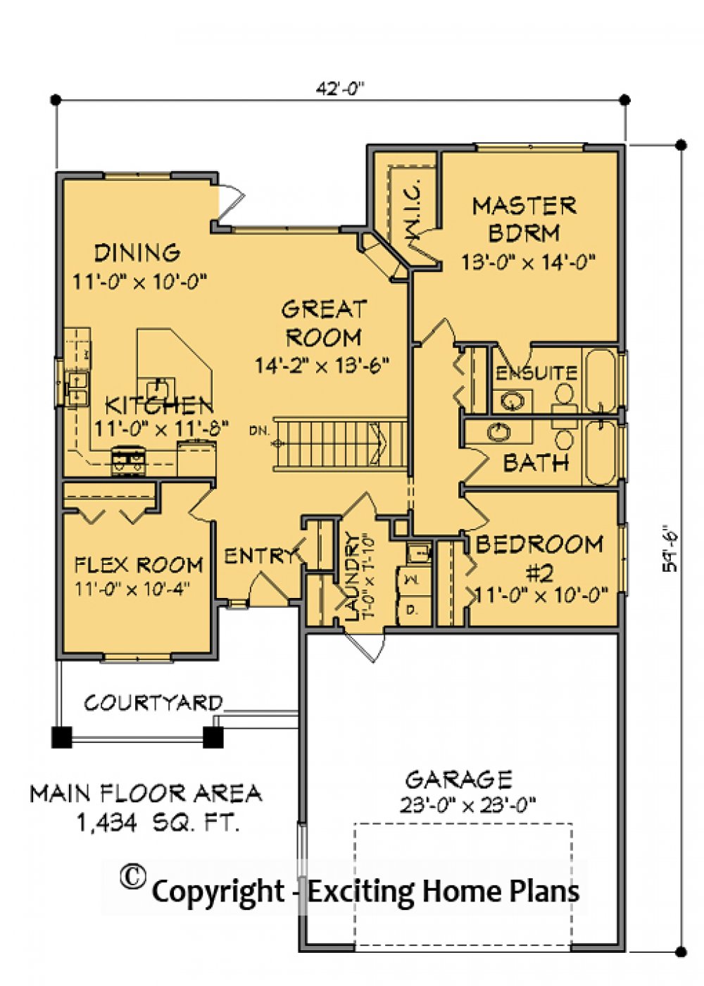 House Plan E1597 -10 Main Floor Plan