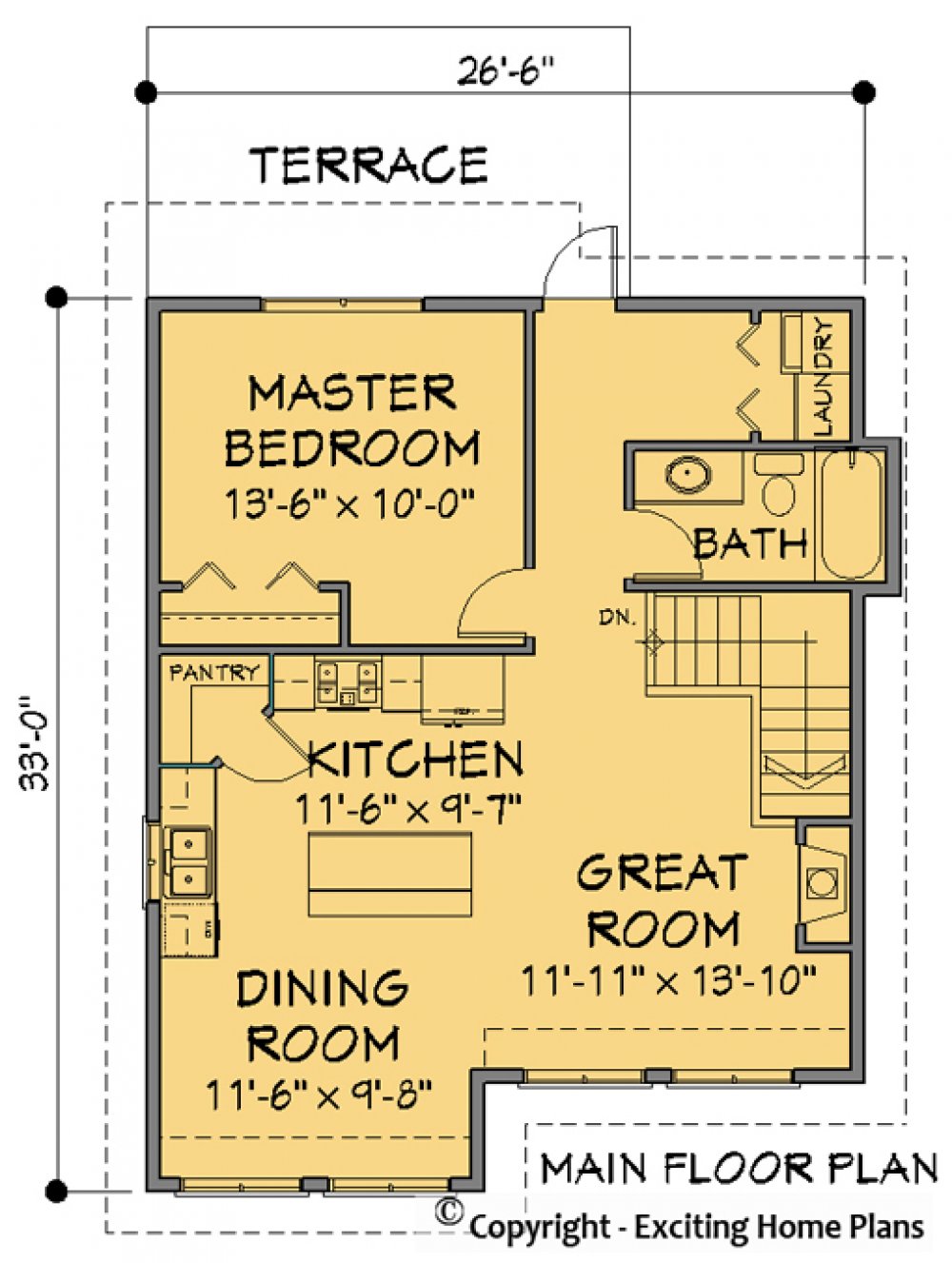 House Plan E1155-10 Main Floor Plan