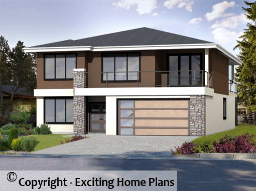 House Plan E1739-10 Front 3D View