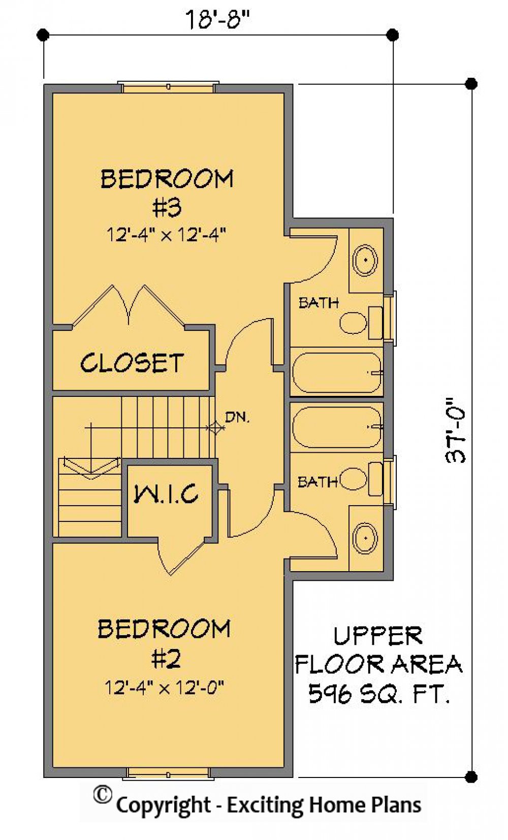 House Plan E1493-10 Upper Floor Plan
