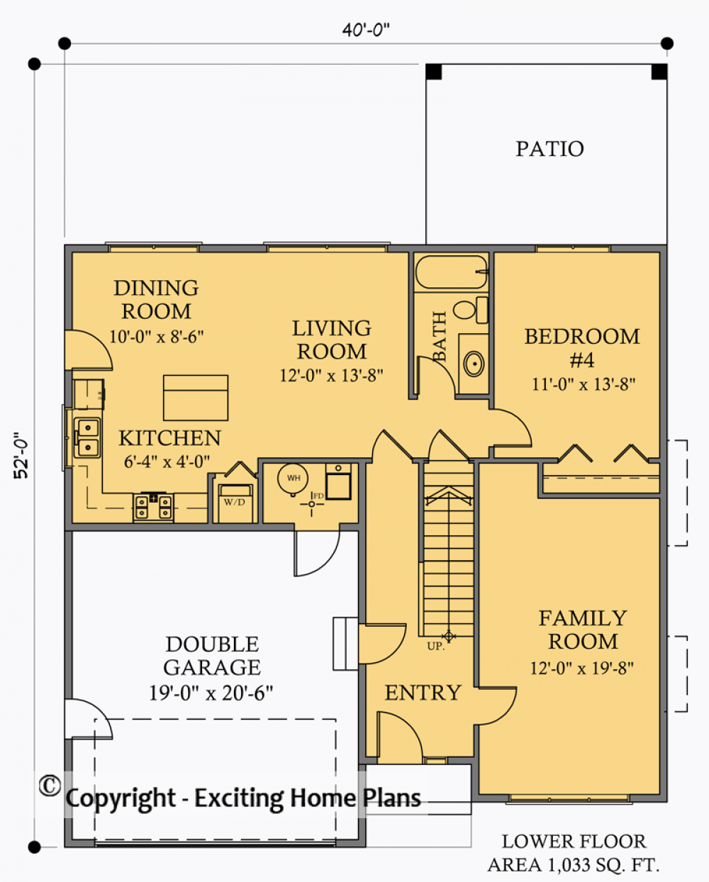 House Plan E1040-10 Lower Floor Plan