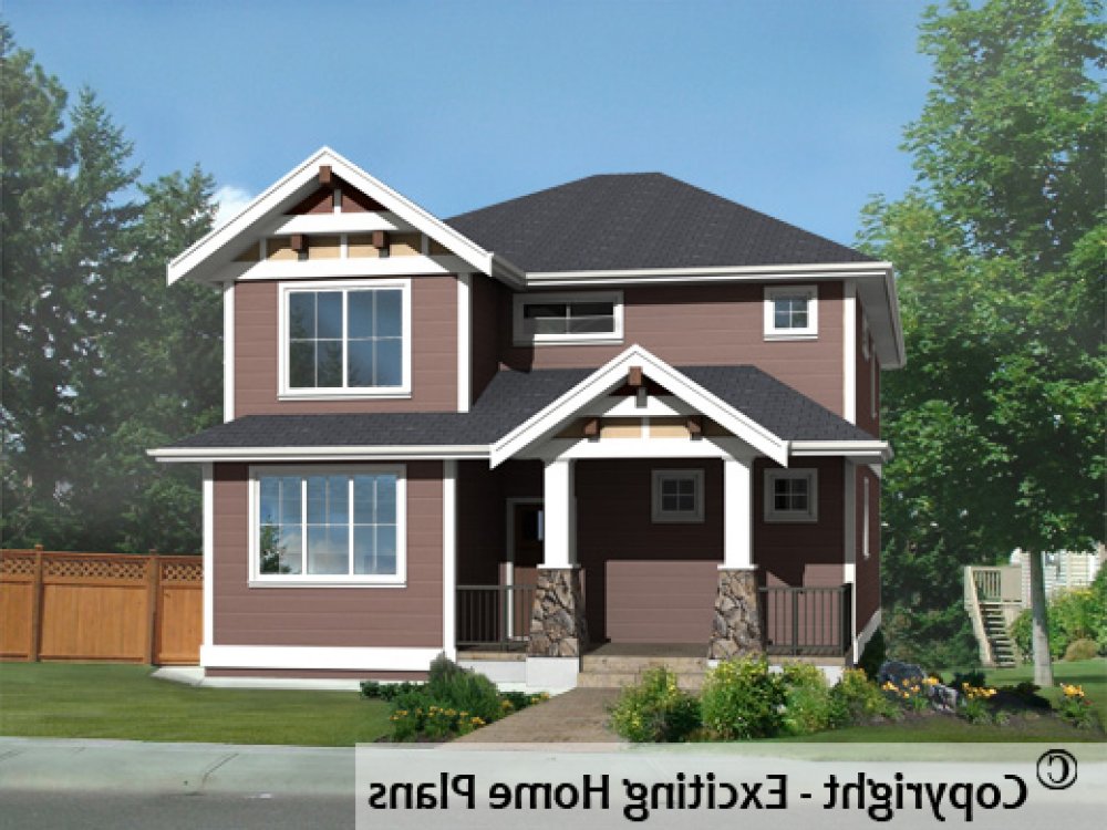 House Plan E1272-10 Exterior 3D View REVERSE