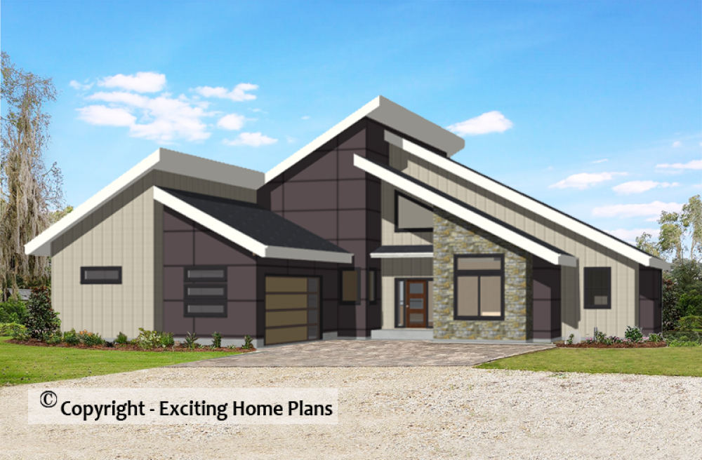 House Plan Stratus I - Front Exterior 3D View