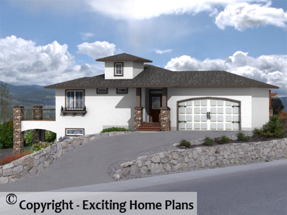 House Plan E1439-10 Front 3D View