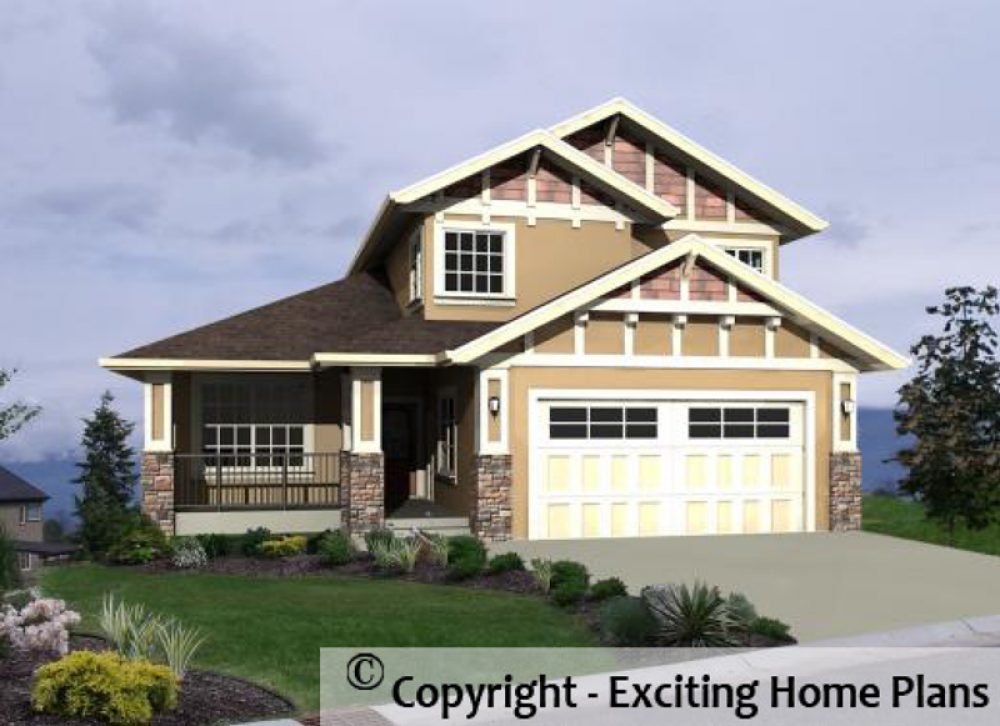 House Plan E1025-10 Exterior 3D View