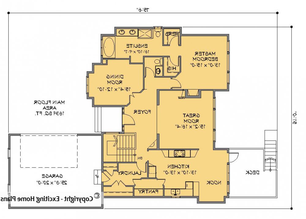 House Plan E1232-10 Main Floor Plan REVERSE