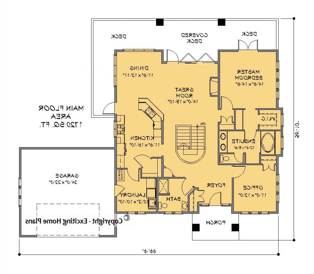 House Plan E1324-10 Main Floor Plan REVERSE